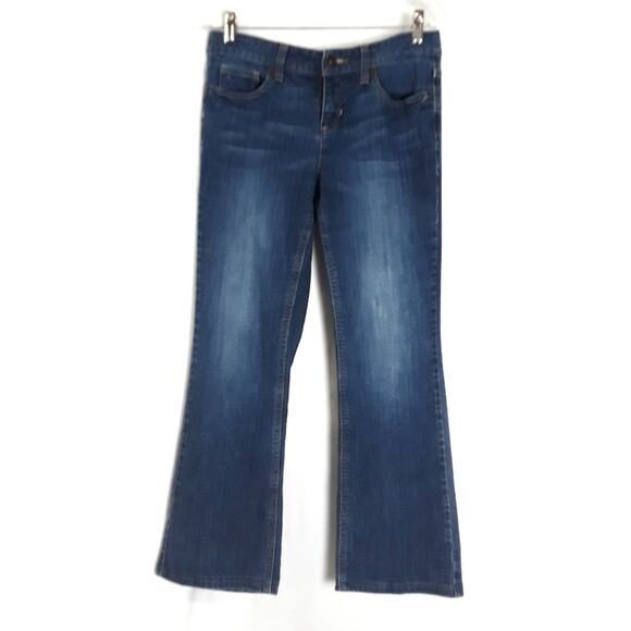 TOMMY HILFIGER Boot Cut Jeans Freedom Hipster Distressed Blue Denim Cowgirl Sz 8 - Picture 1 of 13